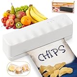 Mini Folienschweißgerät, Wiederaufladbar Tragbare Siegelmaschine, mit 5 Gänge, Mini Bag Sealer Tüten Schweissgerät ，Versiegelungsmaschine Hand Verschlussgerät für Plastiktüten Beutel Spänesäcke Snack