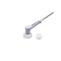 Teko Power Scrubber - Ultimate Bathroom Kitchen Shower Brush Scrubber with Long Handle for Bathtub Tile Floor Grout