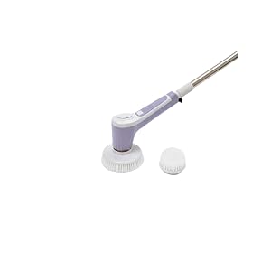 Teko Power Scrubber - Ultimate Bathroom Kitchen Shower Brush Scrubber with Long Handle for Bathtub Tile Floor Grout