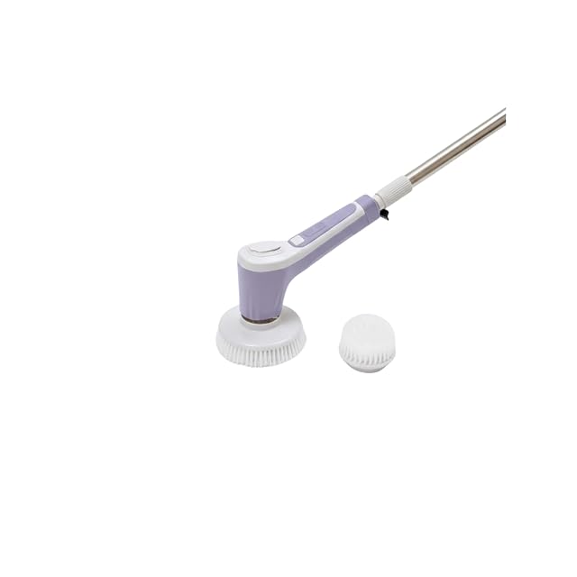 Teko Power Scrubber - Ultimate Bathroom Kitchen Shower Brush Scrubber with Long Handle for Bathtub Tile Floor Grout