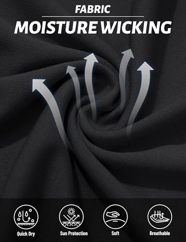 TACVASEN Women's Short Sleeve Performance T Shirts UPF 50+ Quick Dry Athletic Workout Tops for Running Gym Black, L