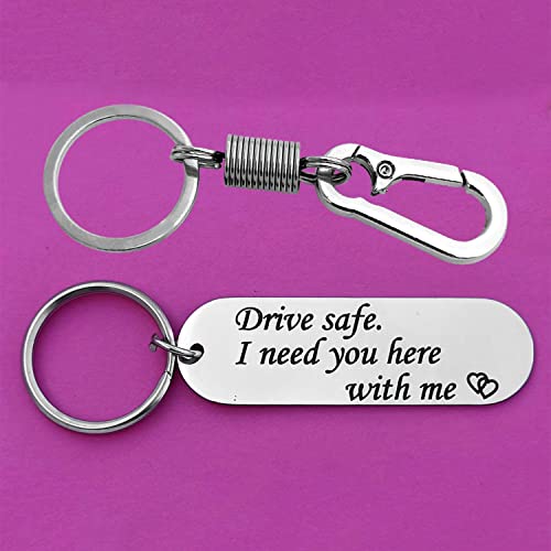 Image of Customize Personalized Laser engraved Drive Safe Keychain Gifts for Husband Dad Boyfriend Valentines Day Father's day Birthday