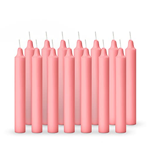 Image of AuraDecor Pack of 14 Stick Candles || Especially Meant for Healing, Chakras, Ritual Candles, Decoration, Lighting, Home Decor || Burning Time 3 to 4 Hours Each (Pink),Wax
