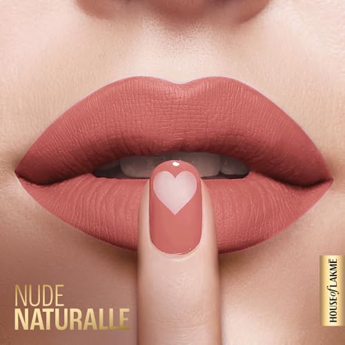 Image of Lakme Xtraordin-Airy Lip Mousse, Velvet Matte Finish, with air-light texture, enriched with cocoa butter for nourished & moisturised lips, Liquid Lipstick - Nude Naturalle (1.8g)