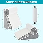 WGAKCED 3Pcs Wedge Pillow Set for After Surgery,Acid Reflux Relief, Adjustable Bed Wedge Pillows for Sleeping,Anti Snore, Memory Foam Triangle Pillow for Back&Neck&Shoulder Pain Relief, White&Grey - Image 2