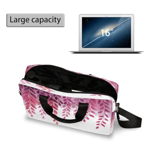 Maletín para laptop 15.6-16 pulgadas con estampado hojas borgoña miniatura 5