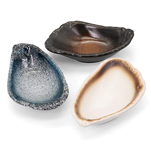 Linxuxie Ceramic Spoon Rest For Stove Top, 3 Pcs Shell-Shaped Stable Glaze Sauce Tray Fruits Dish Porcelain Utensil Spoon Holder For Kitchen Counter Dining Table Decor Easy Clean (No.1) #TOP26