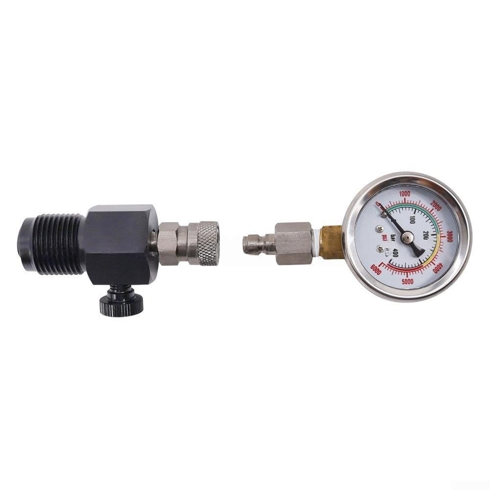 G5/8-14 DIN Scuba Hochdruckmessgerät mit Entlüftungsventil, 0-6000 psi 0-400 bar, Dual-Skala für Tauchzylinderfüllung und Tankdruckprüfung