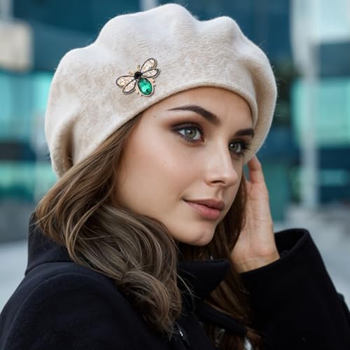 Image of Mabor Colorful Rhinestone Crystal Bee Brooch Pin Vintage Bee Lapel Pin for Women Retro Cute Insect Animal Collar Pin Jewelry Gift for Women Clothing Accessories