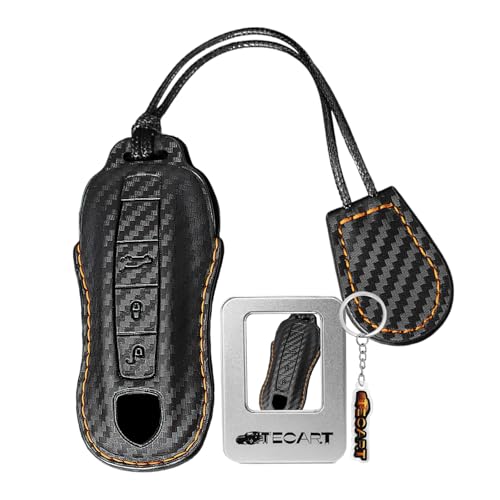 Coque de clé pour Porsche en cuir orange l'accessoire idéal pour vos voyages