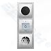Produktbild Busch Jäger Unterputz Bluetooth Radio 8217 U (8217U) PUR Edelstahl + Lautsprecher + 3 fach Rahmen 1723-866K + Abdeckungen + Steckdose mit Kinderschutz 20EUCKS-866