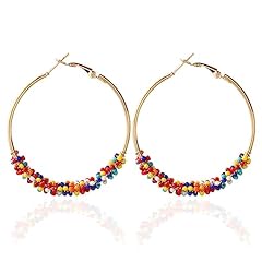 D: colourful boho beaded earrings
