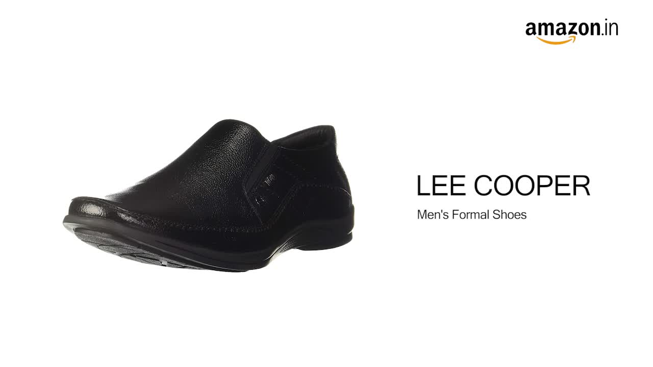 Buy Lee Cooper Men Black Leather Formal Shoes-7 UK (41 EU) (8 US