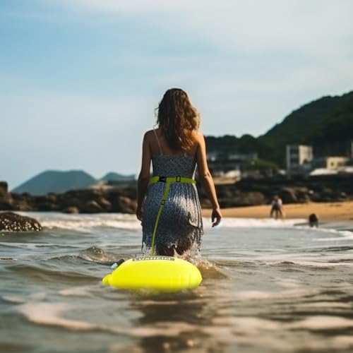 LUXHEIM 2 Pack Schwimmen Boje Schleppschwimmer für Open Water Schwimmen gut sichtbar Schwimmer Dry Bag wasserdicht aufblasbare PVC Schleppschwimmer für Triathlons