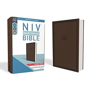 NIV, Value Thinline Bible, Large Print, Leathersoft, Brown, Comfort Print Imitation Leather – Large Print, November 21, 2017