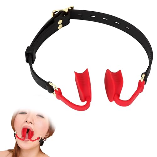 OSSDJWVVV Bâillon buccal en silicone SM, langue fléau, entraînement de couple, jeu de flirt, BDSM, écarteur de bouche verrouillable, bâillon buccal porno for hommes et femmes, jouets sexuels