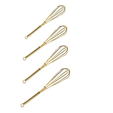 Mini Whisks 7 inch 4Pcs(Gold) Cover