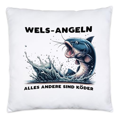 Hey!Print Wels-Angeln Alles andere sind Köder Kissen Inkl. Füllung Angler Fisch Köder