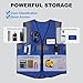 Lavori-AK 10 Pack Neon Reflective Safety Vests,Blue High Visibility Construction Vests, ANSI Certified Work Vest for Men Women