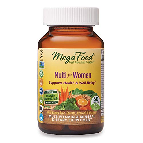 MegaFood, Multi for Women, Supports Optimal Health and Wellbeing, Multivitamin and Mineral Dietary Supplement, Gluten Free, Vegetarian, 60 Tablets