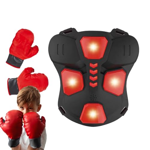 Protège-corps de boxe musical avec veste de frappe lumineuse et gants inclus pour la maison