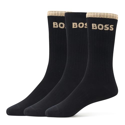 BOSS Men's Lurex Logo Combed Cotton Socks