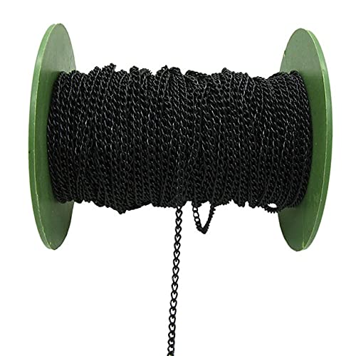 Chaîne à maillons pour fabrication bijoux DIY noire de 3.5mm en lot