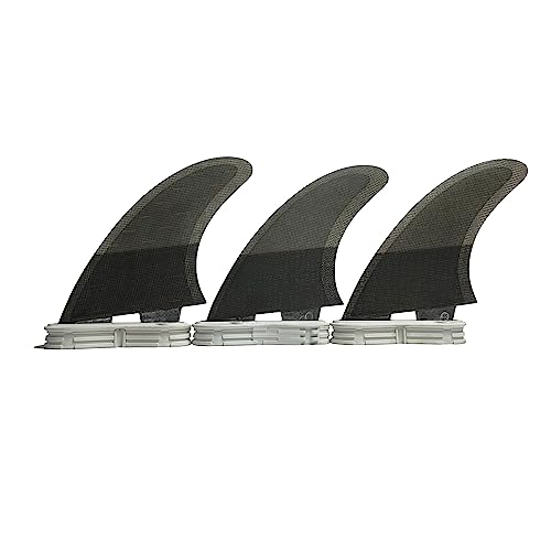 bohally Fiberglass+Honeycomb Surfboard Fin (3) Glass Flex Thruster Surf Fin Style G7 - Tri Fin Thruster Set Surfboard fins Size L fins