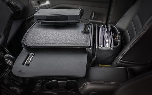 Image of AutoExec AE-GMCD-PI-PM-PS-BT GripMaster Car Desk for Your Vehicle Workstation and Mobile Office, Black with 400 watt Power Inverter, Phone Mount and Printer Stand | 400 Watt Power Inverter, Phone Mount, Printer Stand, Vehicle Workstation and Mobile Office