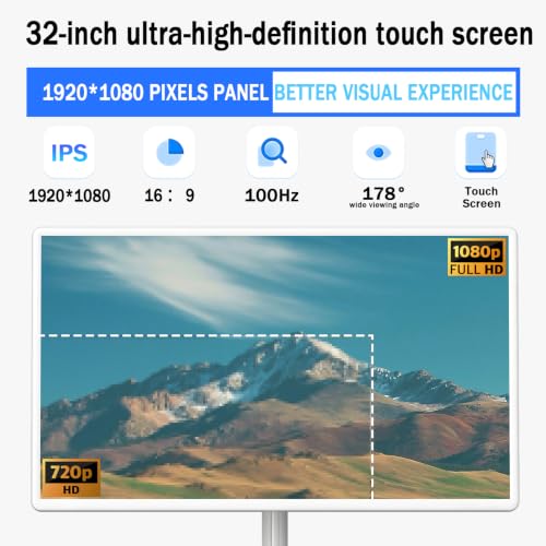 Image of 32 inch FHD Smart Portable TV 1080P Touchscreen Android 15 OS,6G +128GB Storage