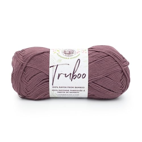Image of Lion Brand Yarn Truboo Yarn for Knitting and Crocheting, Raisin, 1 Pack