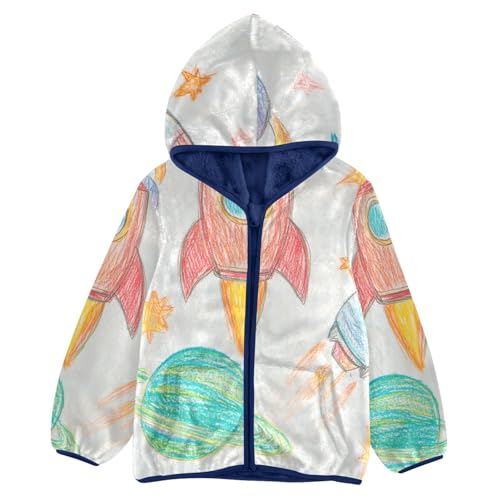 Universe Girls Fleece Jacket Girls Fall Jacket Girls Zip Up Hoodie Girls Sherpa Jacket 2-10T