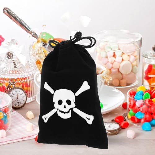 MAGICLULU 8 Pièces à Cordon Pirate Sacs De Fête Pirates Porte-monnaie Pirate De Sacs De Friandises En Tissu Sacs De Friandises Pirates à Cordon Halloween Chiffon – vue 4