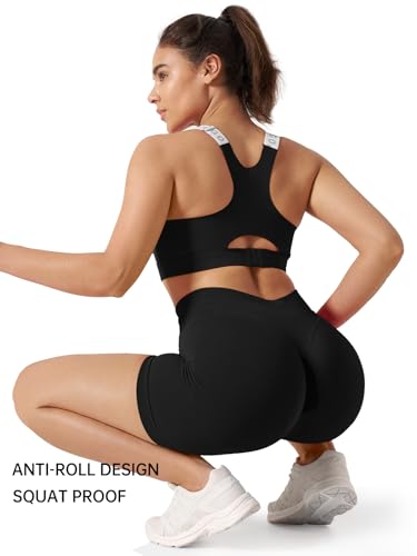 Kepblom High-Waisted Butt-Lifting Scrunch Gym Shorts for Women - Workout Yoga Biker, Seamless Spandex Booty Shorts4