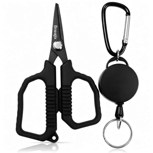Bneajix 4.5' Fishing Scissors, PTFE-Coated Stainless Steel Line Cutter