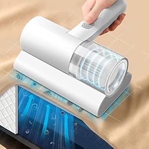 Cordless Handheld Mite Removal Machine Bed Mattress Vacuum Cleaner with UV-Light/Hot Air Household Dust Collector USB Rechargeable Dust Mite Cleaner for Pillow Sofa and Carpet