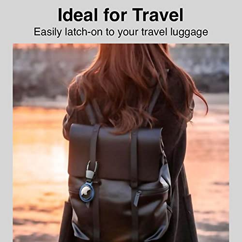 Image of AirTag Keychain Holder with Metallic Case Compatible with Apple Airtag with Antitheft Magnetic Lock | Light Weight (Purple)