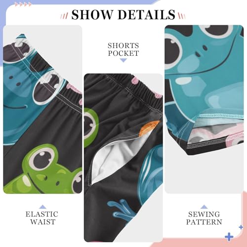 ZZXXB Lovely Frogs Boys Long Pants Soft Trousers Elastic Waist Kids Lounge Bottoms with Pockets S-XL4