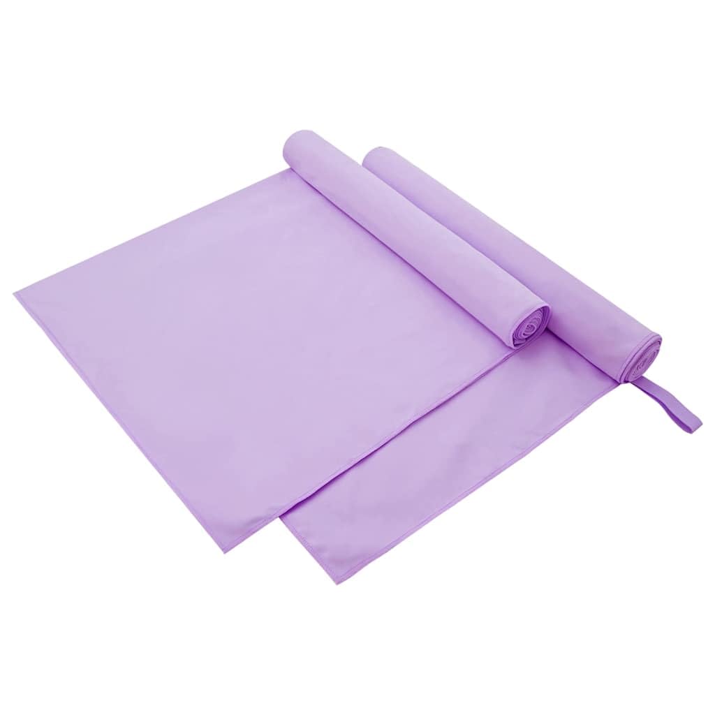 Toallas de deporte 2 unidades, color lila, 180 x 90 cm, poliéster, poliamida, secado rápido, absorbentes, suaves, para deportes, fitness, sauna, playa, viajes, con función de suspensión