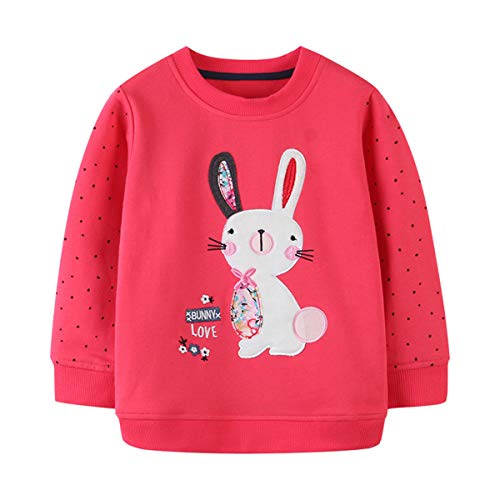 Baby Boys Girls Toddler Long Sleeve Christmas Deer Snowman Pullover Sweater Sweatshirt (4T, Red)