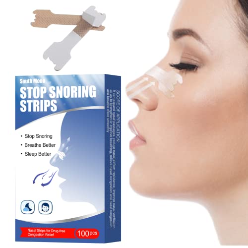 Nasenpflaster Anti Schnarch 100 Stück Nasenstrips für Sport und Schlaf,Nasen Pflasterluft Schnarchstoppper Rückstandlos Entfernbares Anti Schnarch Pflaster für einfacheres Atmen bei Schlaf Cover
