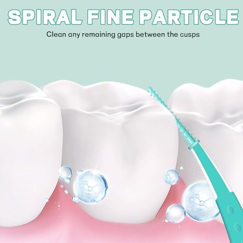 84 Stück Zahnzwischenraumbürsten,Zahnreinigung Zwischenräume,Wiederverwendbar,Tragbar,zur Reinigung Schwer Erreichbarer Zahnzwischenräume (Grün und Blau) – Bild 5