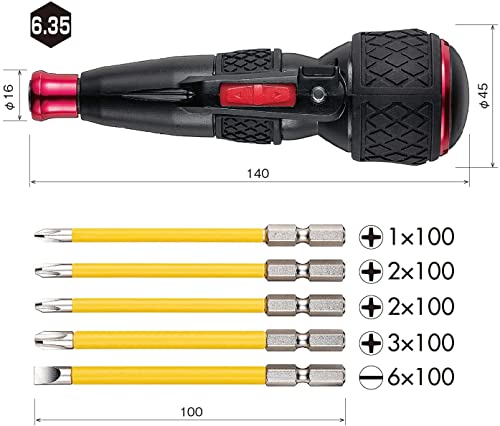 ベッセル(VESSEL) 電動 ボールグリップ ドライバー ビット5本付 電ドラボール 220USB-5&ドライバー収納ケース 電ドラボール(220USB) に最適 TPC-10 2枚目