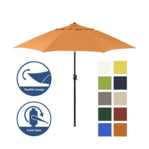 Shade Basicsshade Basics 9 Rd Crank Open Tiliting Patio Umbrella Aluminum Frame Fiberglass Ribs Tuscan Dailymail
