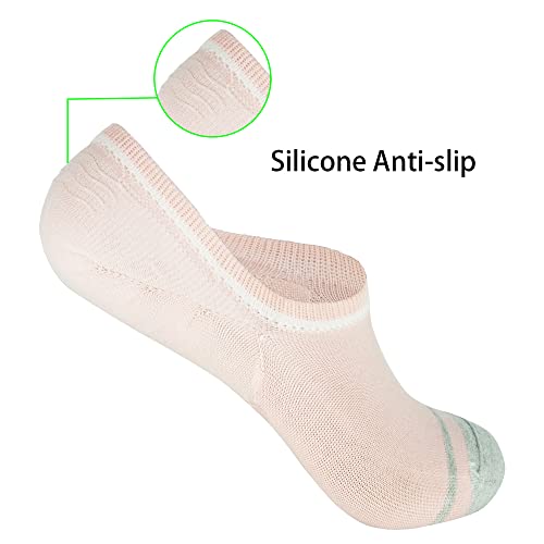Women's 6-Pack Mixed Anti Slip Odor Proof Blister Resisting No Show Invisible Liner Socks, Size 5-93