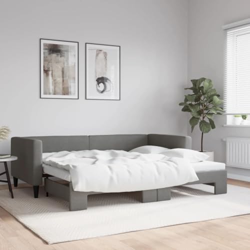 Vetnasa Sofá Cama Nido Tela Gris Oscuro 90x200 cm Mobiliario, Camas y Accesorios, Camas y somieres Gris 40,95 KG