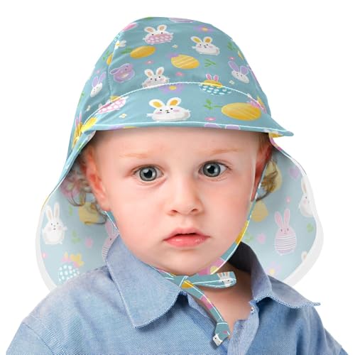 Easter Eggs Bunnies Animals Fresh Kid Beach Hat Toddler Boy Beach Play Hats Baby Girls UPF 50+ Protection Large Brim Traveling Swim2