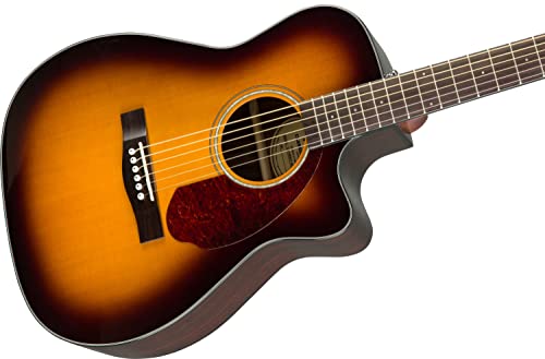 Image of Fender CC-140SCE Concert Cutaway Acoustic Guitar, Sunburst, with Case