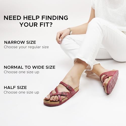 Image of AEROTHOTIC Recovery Slides for Women Comfortable Memory Foam Cork Footbed Cute Faux Leather Adjustable Buckle Straps Walking Travel Outdoor women sandals