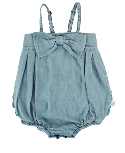 Rufflebutts® Baby/Toddler Girls Light Wash Denim Bow-Front Bubble Romper - 18-24M #TOP7